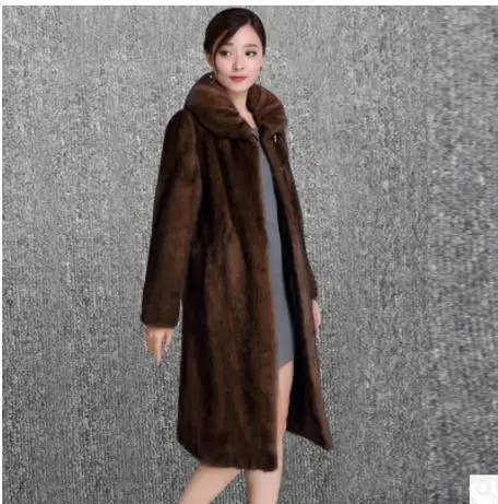 Women Long Section Fake Mink Fur Jackets Winter Autumn Casual Man-Made Fur Coats Large Size Female Immitation Fur Outwears J2420