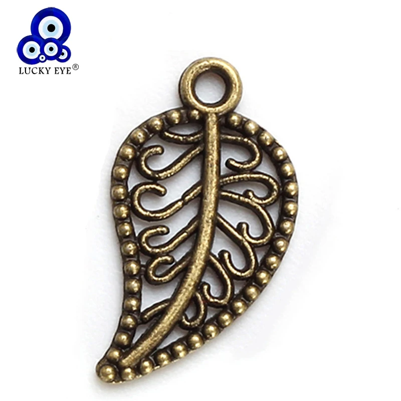 

Lucky Eye 50pcs/lot Hollow Leaf Charms Alloy Vintage Bronze Leaf Charms For Bracelet Earring Jewelry Findings Making EY4886