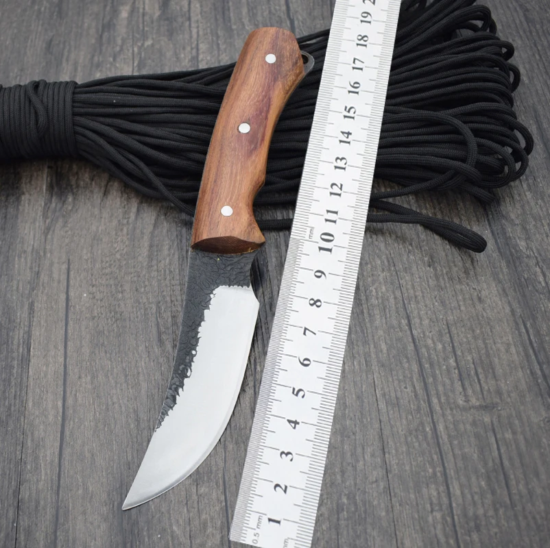 Survival Knife High Carbon Steel Blade 58HRC BULL Pocket Fixed Knifes Hunting Tactical Knives
