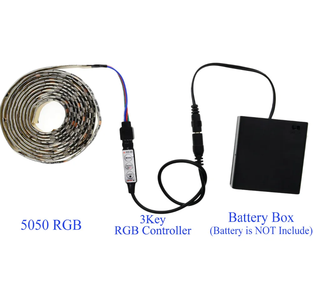 5050 аккумулятор светодио дный Ленточные огни RGB Черный PCB IP20/IP65 Водонепроницаемый декоративный свет лампы с RGB contrllor