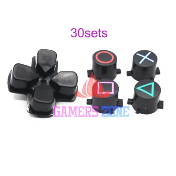 

30sets For Sony Playstation 4 PS4 001 011 Black Controller D-Pad Circle Square Triangle X Button set