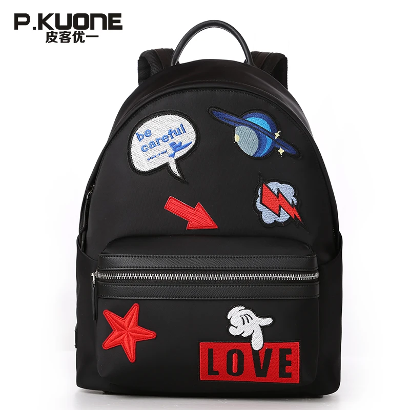 P.KUONE Brand Fashion Waterproof Nylon Creative Backpack Women&Men ...