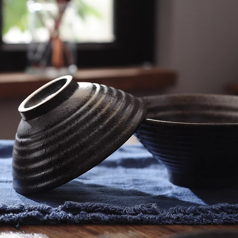 Высококачественные керамические чаши пигментированные фарфор 4,5 дюймов в японском стиле салат суп с лапшой черный шар творческий 9 дюймов 1 шт