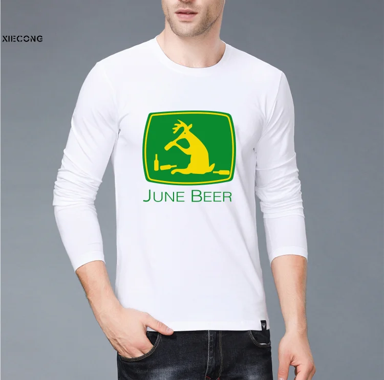 Новая мода John пива трактор Deere 3D печатных Для мужчин's 100% хлопковые футболки