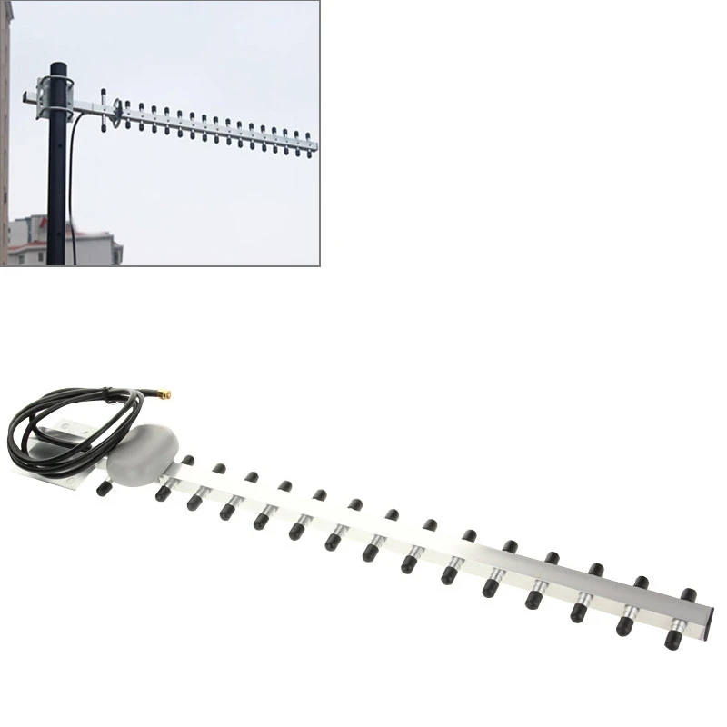 Online Alta Ganancia 28dBi SMA enchufe 4G 696 960 MHz 1710 2690 MHz Antena Yagi SMA enchufe macho