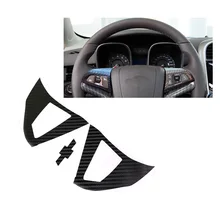 JEAZEA автомобильный Стайлинг 2 шт углеродное волокно рулевое колесо Защитная крышка наклейка для Chevrolet Holden Malibu 2012 2013