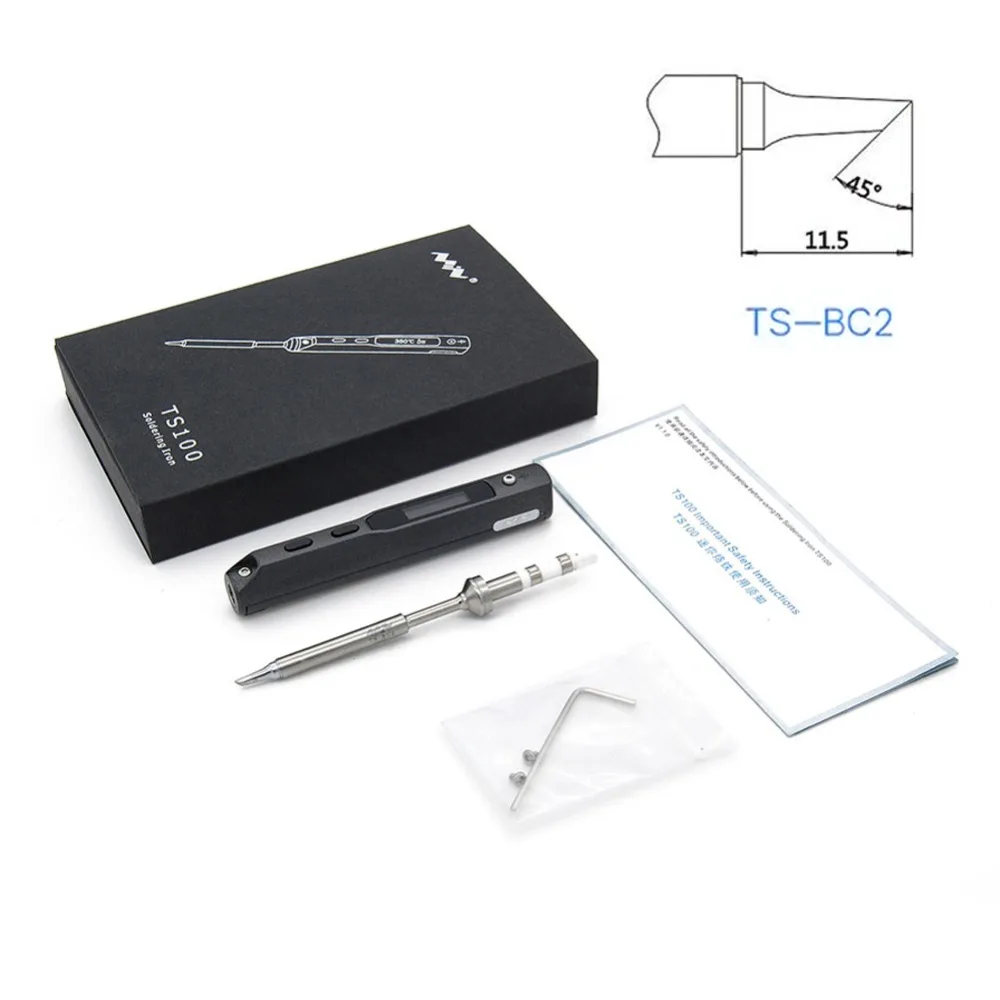 

40w Tip Oscilloscope Electric Soldering Iron TS100 Portable USB Internal-heating Soldering Station Intelligent Numerical Control