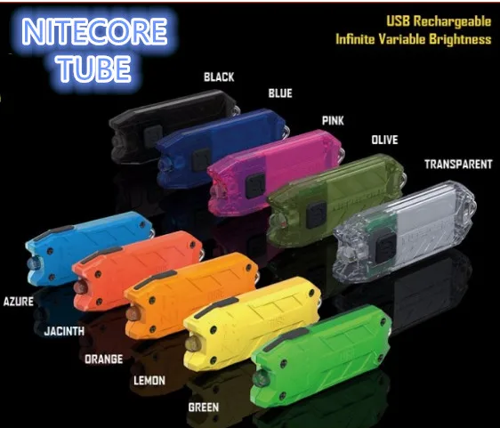 

new Original Nitecore TUBE mini light torch micro USB charging flashlight 45 lumens keychain USB rechargeable 5 coulour