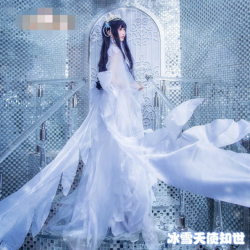 

Anime Cosplay Costume Cardcaptor Sakura DAIDOUJI TOMOYO Snow Fall Dress Long White Dress Woman Dress Z