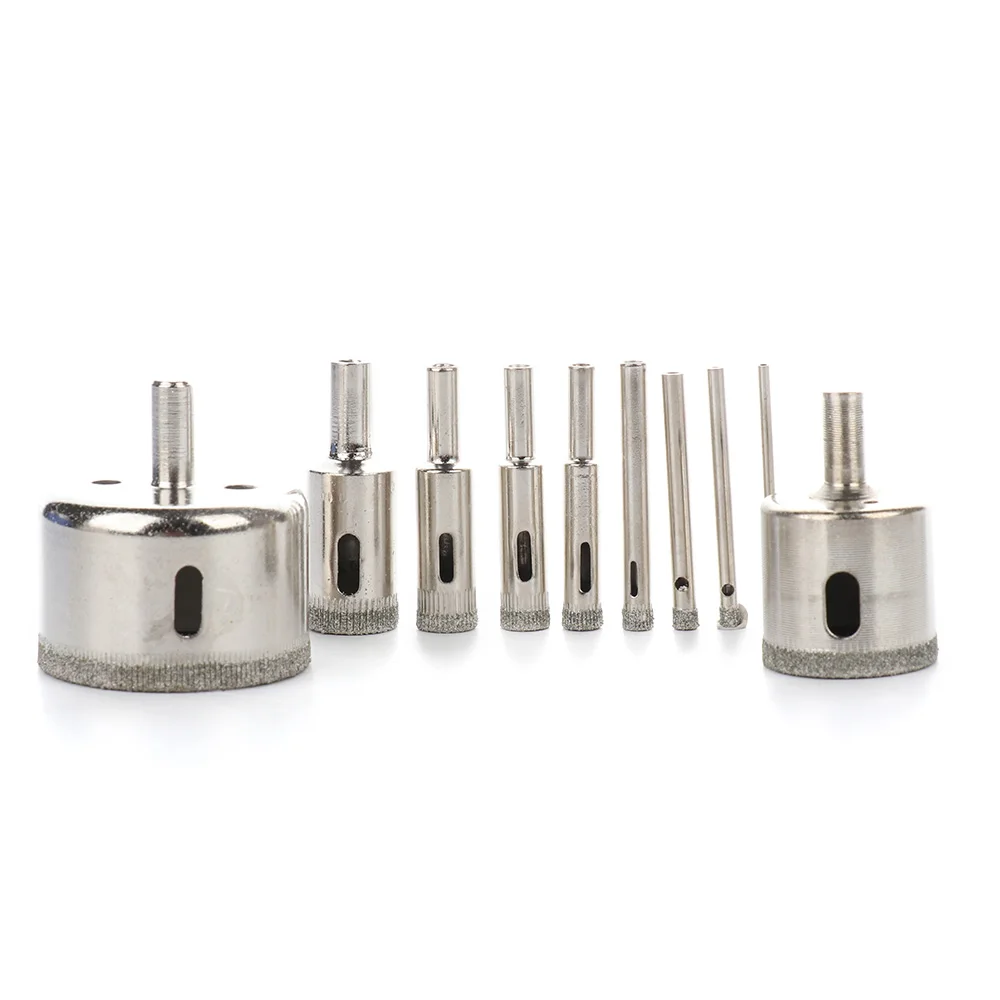 10pcs 3-50mm Diamond Coated Core Hole Saw Drill Bit Set Tools for Tiles Marble Glass Ceramic dropshipping | Инструменты