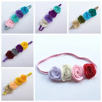 

20 pcs/lot , Felt Rose Flowers on Skinny Headband