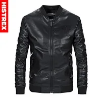 High Quality HISTREX Brand Leather Jacket Men Brand Outerwear Mens Biker Motocycle Male Spring Summer Long Jackets Coats #HJD9S