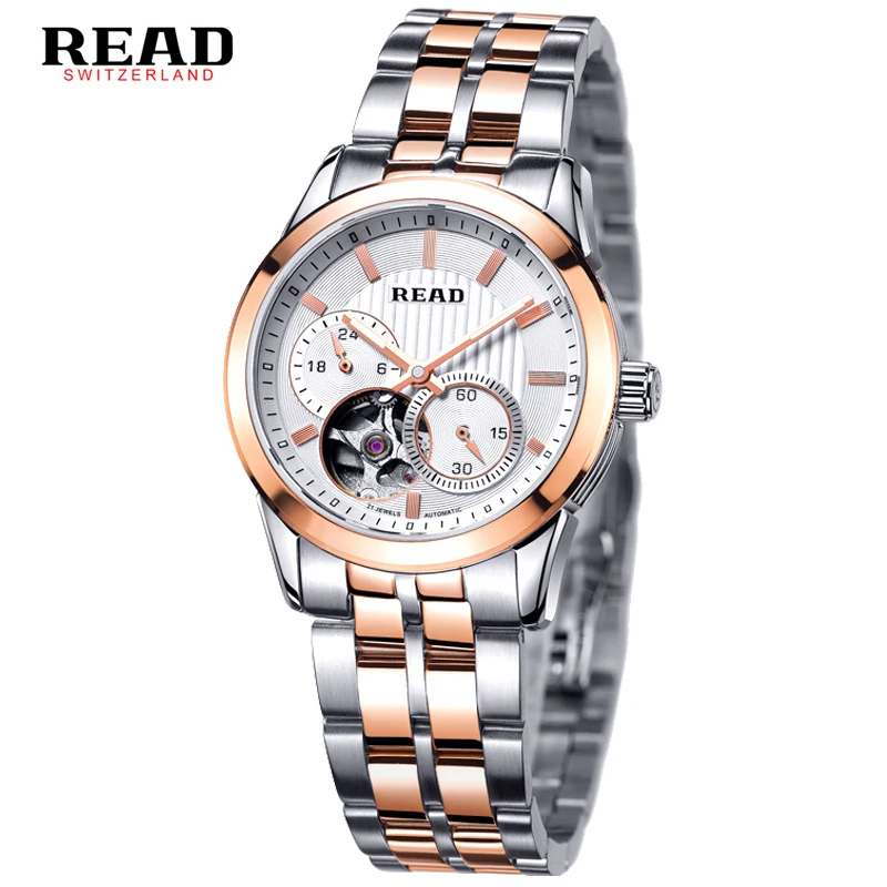 READ Luxury Men Automatic mechanical watches full steel Waterproof women Watch Mechanical watches couple models relogio