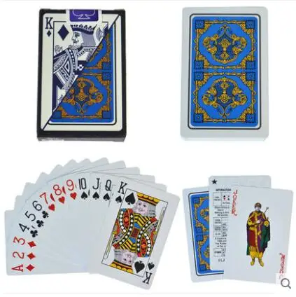 Шаблон Baccarat пластиковые водонепроницаемые игральные карты игры техасский холдем покер карты; настольные игры 58*88 мм карты - Цвет: 5639 BLUE