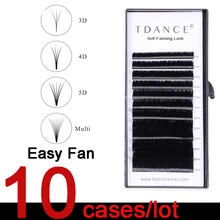 TDANCE 10 шт./лот Easy Fan Bloom наращивание ресниц Austomatic цветение Быстрый вентилятор самостоятельное изготовление вентиляторы объем ресниц