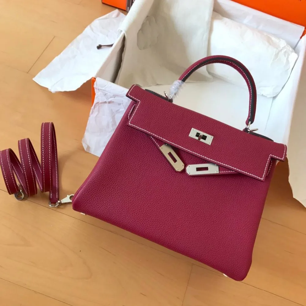 

100% leather luxury handbags handbags designer Messenger bag women's famous brand runway all handmade handbags free shipping