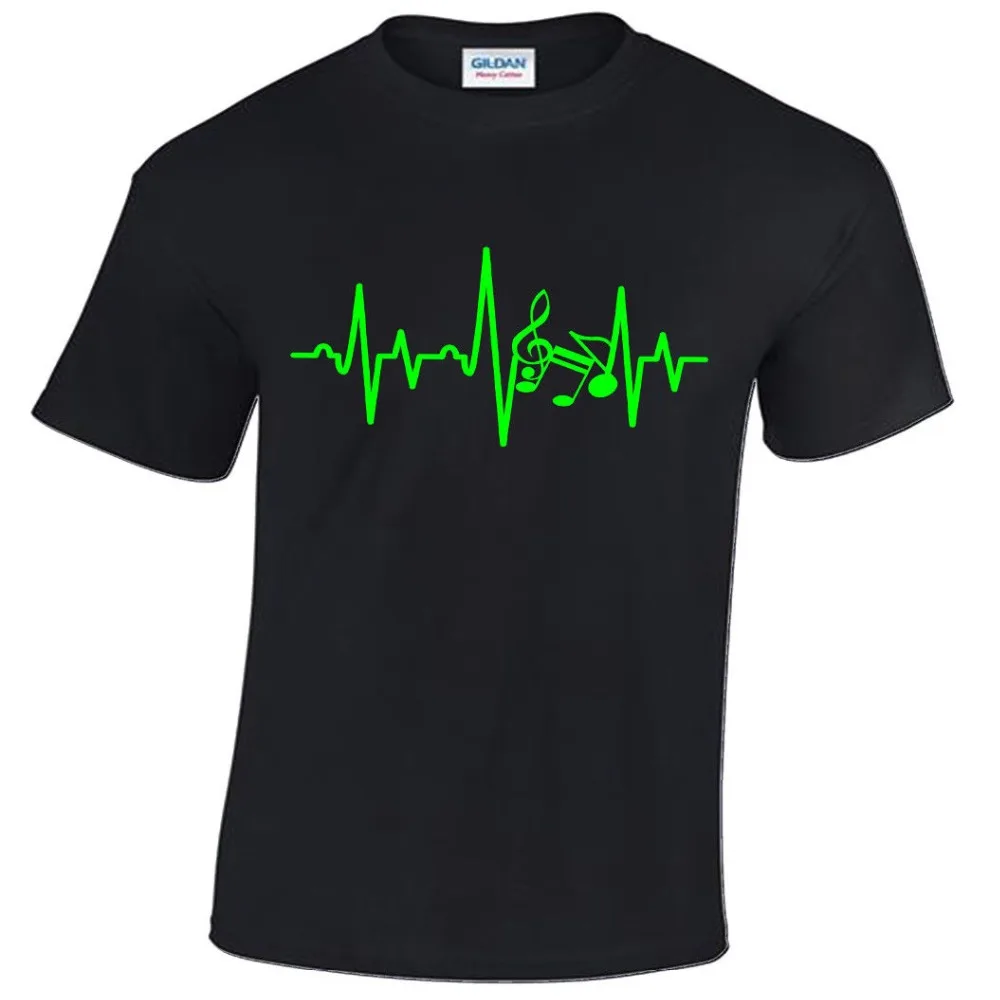 Мужская футболка с принтом в виде буквы Ekg Ecg хлопковая Футболка музыкальным