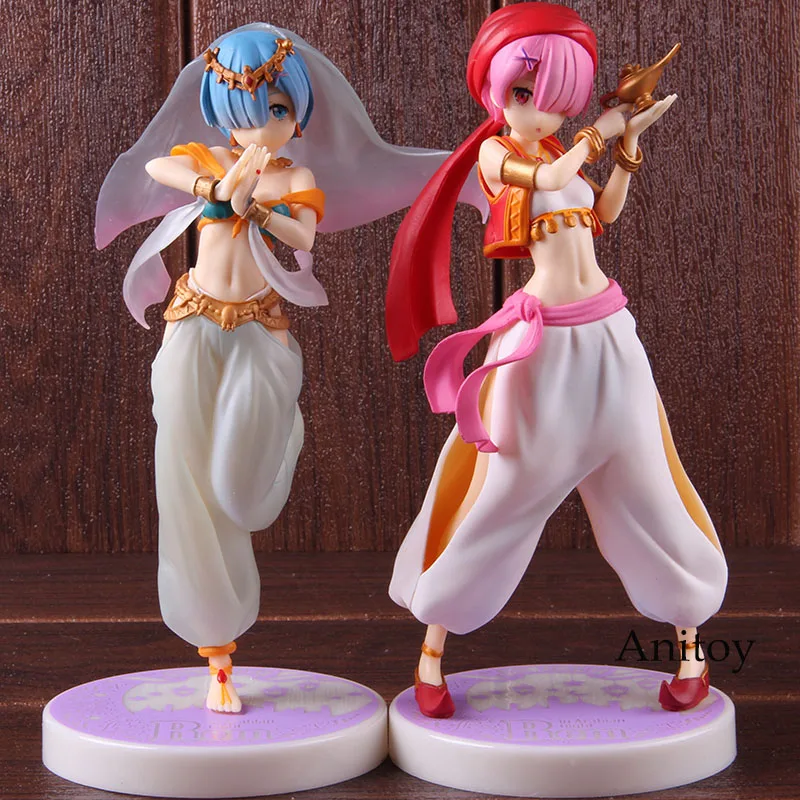 

Anime Re:Zero Starting Life in Another World Aladdin In Arabian Night Ver. Rem Ram PVC Action Figure Collectible Model Toy