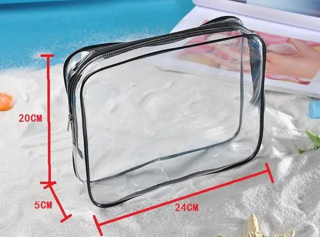 Waterproof Transparent Travel Cosmetic Bag Women Portable Toiletry Makeup Make Up Wash Organizer Zipper Storage Pouch - Цвет: 1PCS M