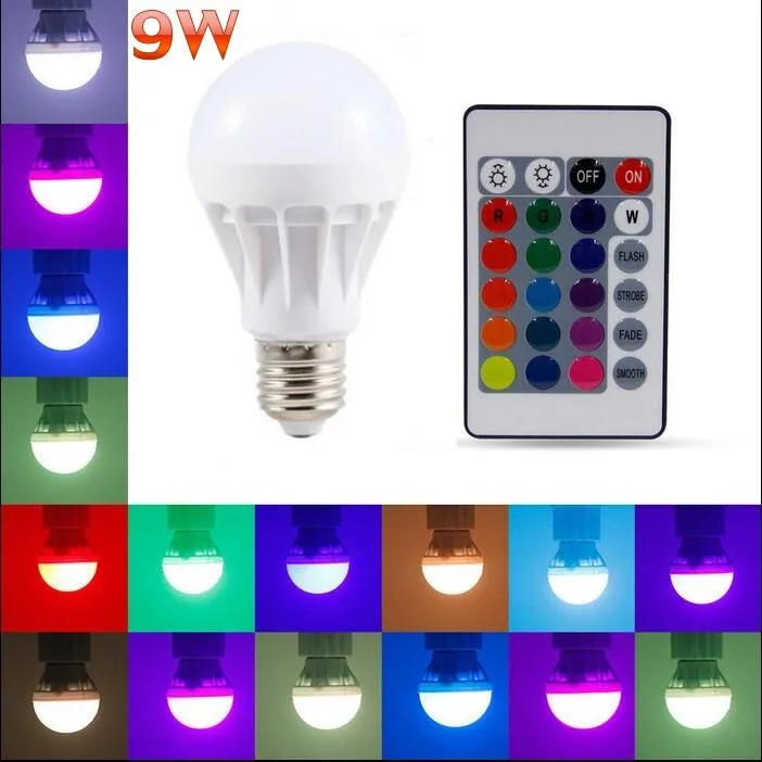 RGB светодиодный свет E27 B22 6 W/9 W 16 Цвета изменение волшебная лампа прожектор лампы с ИК-пультом дистанционного Управление праздничное освещение Декор светодиодный лампы - Испускаемый цвет: RGB  9W