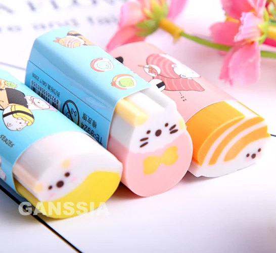 12pcs/lot Kawaii erasers Cute stationery rubber eraser School student