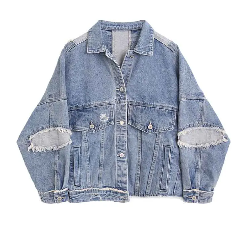 Aliexpress.com : Buy New Loosen Spliced Denim jacket Bolero Casual Plus Size Jean Jacket 