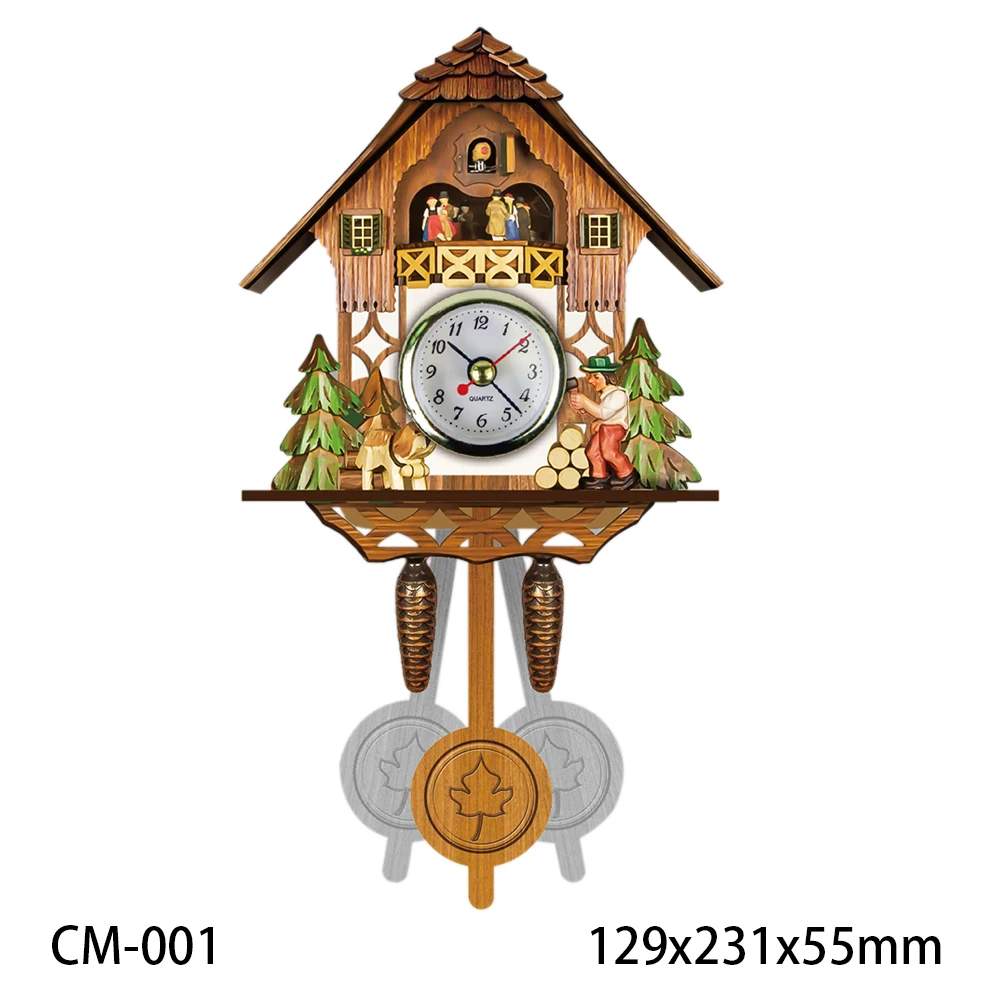 Ретро 3D Мультфильм Настенные часы с кукушкой Деревянный Европейский Стиль Гостиная Спальня кукушка часы для дома часы «сделай сам» без Батарея