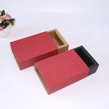 

Craft Paper 50 Pcs/Lot Black/Red Kraft Paper Drawer Gift Box Suitable For Birthday/Wedding/Candy/Food/Jewelry Package Gifts Box