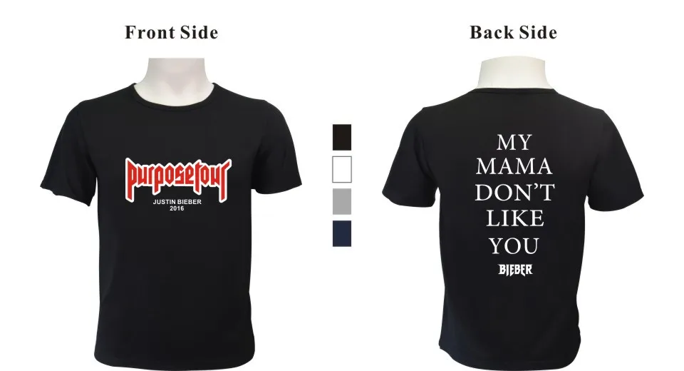 Justin Bieber Purpose Tour t-shirts Pop Short Sleeve Tshirts New Style Fashion Casual T-Shirts Men/Women T-shirt Justin Bieber