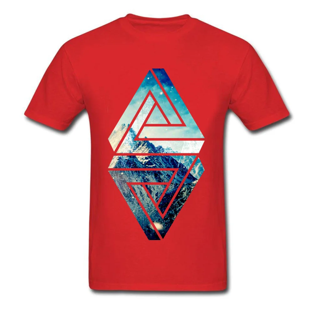 nature balancing symbol T-shirts Short Sleeve 2018 New Mens Thanksgiving Day Tops Tees Print Tops Shirts Crew Neck 100% Cotton nature balancing symbol red