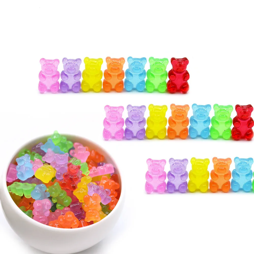 

10Pcs Bear Charms for Slime Resin Plasticine Slime Accessories Candy Polymer Bead Filler DIY Scrapbooking Crafts For Kids