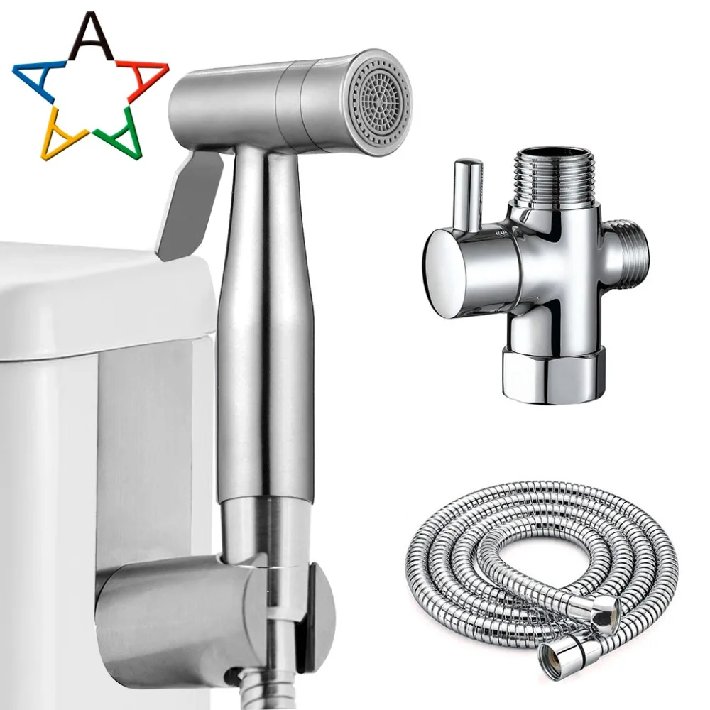 

Stainless Steel Toilet Bidet Tap Set Handheld Hygienic Shower Portable Sprayer Gun Toilet Seat Bidet Hand Held Spray by Atalawa