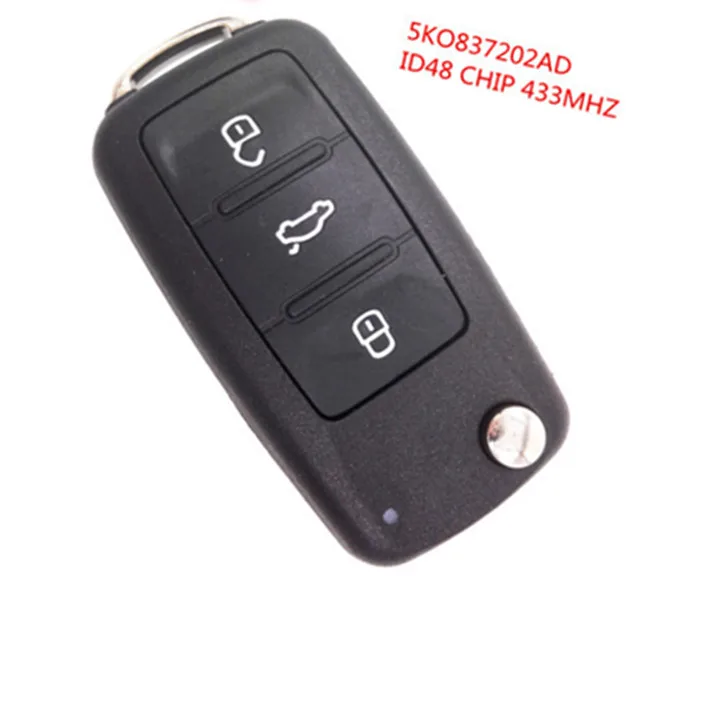 Wilongda Автомобильный ключ дистанционный ключ с ID48 чип 434 МГц 5K0837202AD 5K0 837 202 AD для Mercedes-Benz V W VOLKSWAGE для автомобильного ключа