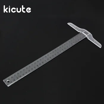 

KiCute 12" T Shape Plastic Ruler Clear Transparent Measurements Straight Ruler Measure Tool for Drawing Painting Supplies