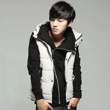 Men White Black Winter Down Coat Vest Jacket Parka Hoody Cardigan China Cheap Winter Slim Ultra Light Clothing Manteau Homme Top
