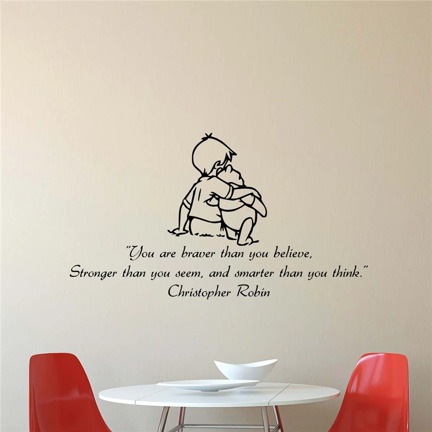 

Winnie The Pooh Wall Decal Children Vinyl Sticker Living Room Home Bedroom Decor Art Nursery Cute Cartoon Wall Sticker D355