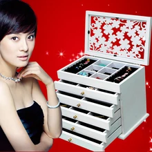 Wood Jewelry Box Storage Gift Display Box Jewelry Lagre Gift Box Packaging casket marriage holiday gift