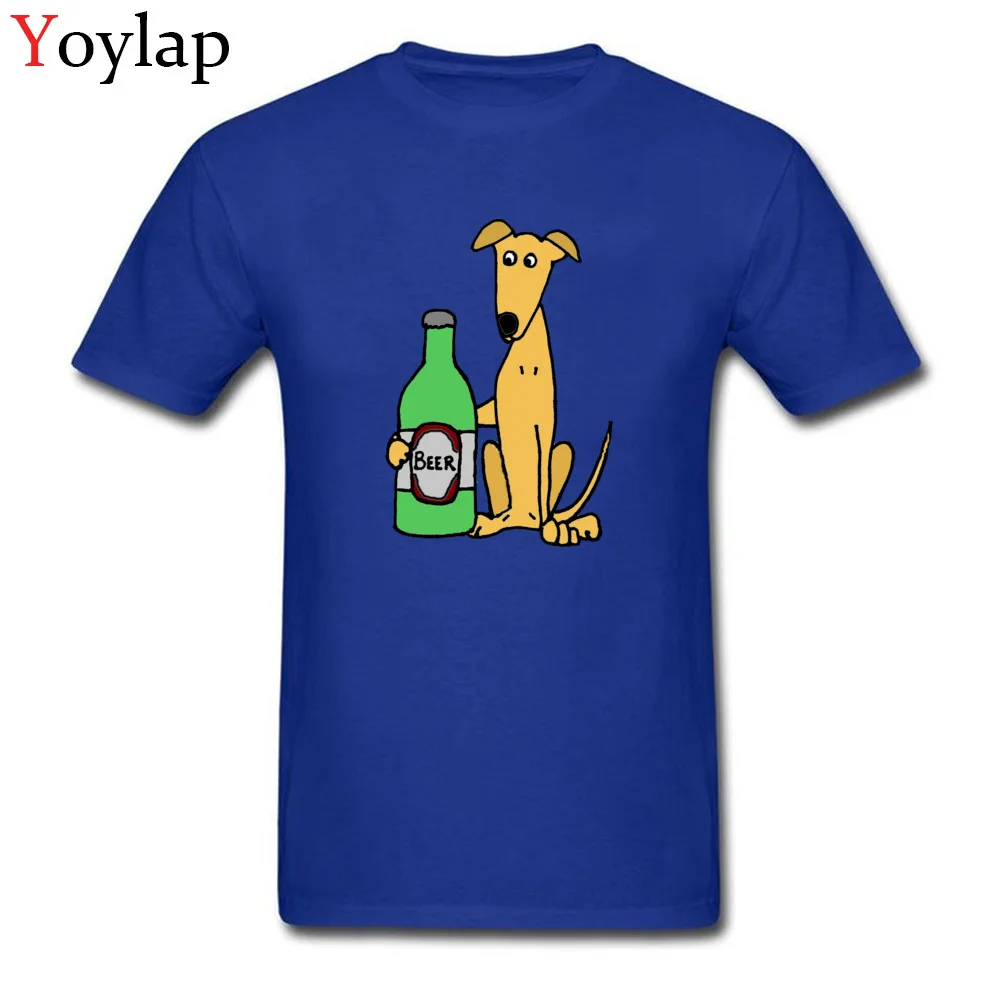 Greyhound Dog with Large Beer_blue