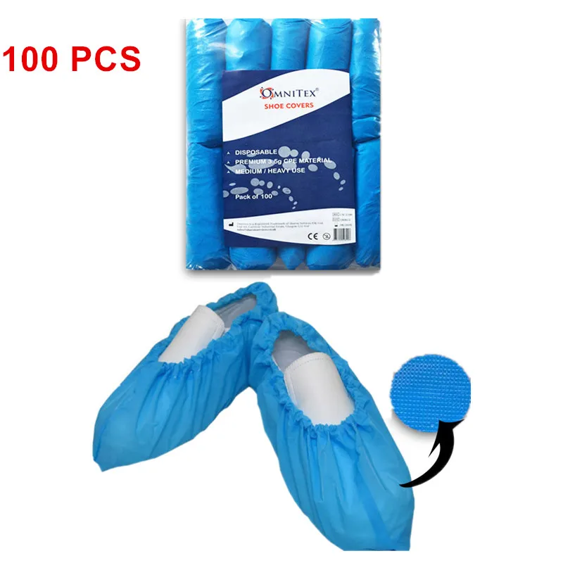 

100PCS Disposable Non-woven Fabrics Shoe Covers Thickened Anti Slip Clean Overshoes Dustproof Shoe-covering Footies