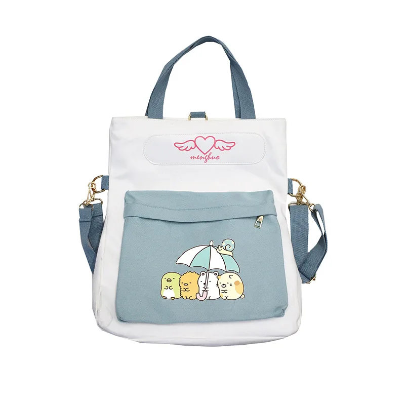 Sumikkogurashi Kawaii сумки через плечо для женщин, Холщовая Сумка для девочек, мультяшная сумка на плечо, женский розовый рюкзак, милые школьные сумки