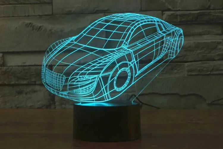 [Семь Неоновые] автомобиля акриловый 7 Цвета настольная лампа 3D светодиодный светильник Ночной светильник Тысячелетний сокол светильник