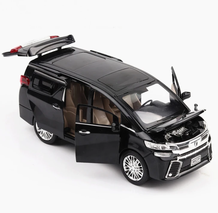 1:24 литая под давлением модель автомобиля для Alphard Vellfire роскошный MPV Металлический Игрушечный Автомобиль со звуком светильник функция оттягивания Детские Подарочные игрушки