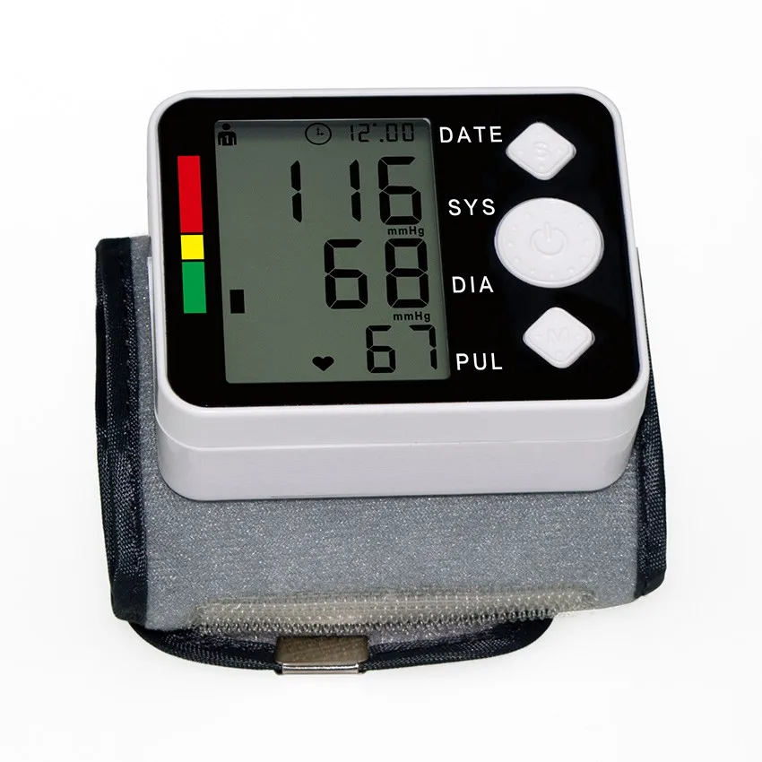 without plastic box Цифровой тонометр для измерения артериального давления, сердечный монитор, тетранометрический атуоматический цифровой тонометр на запястье, тонометр для измерения артериального давления - Цвет: without plastic box