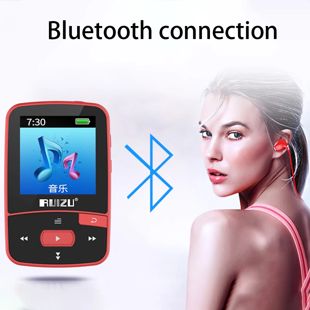 Спорт Аудио Мини Bluetooth Mp3 плеер Музыка Аудио Mp3 с радио цифровой Hi-Fi экран Fm Flac USB 8 Гб без потерь