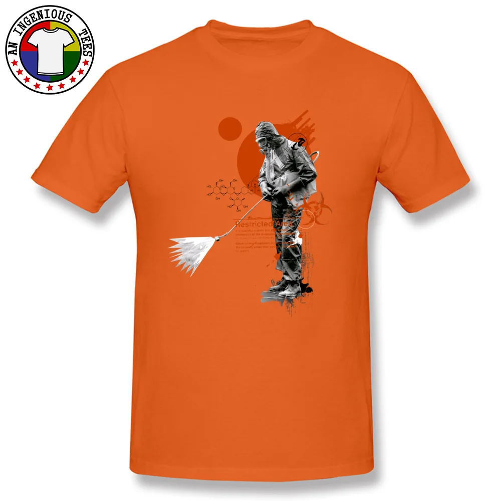 Restricted Area Summer 100% Cotton Round Collar Tops Shirts Short Sleeve Funny Tops & Tees New Coming Printed Tshirts Restricted Area orange
