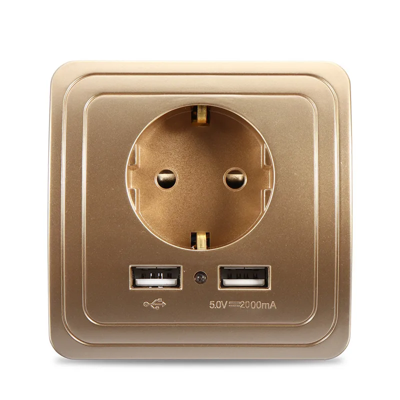 Excellway1.5A/2A двойной USB порт электрическое настенное зарядное устройство адаптер ЕС переключатель разъема мощность зарядки розетки панель