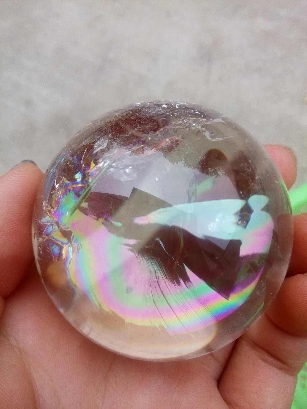 4.5cm natural clear crystal ball with beautiful rainbow crystal sphere