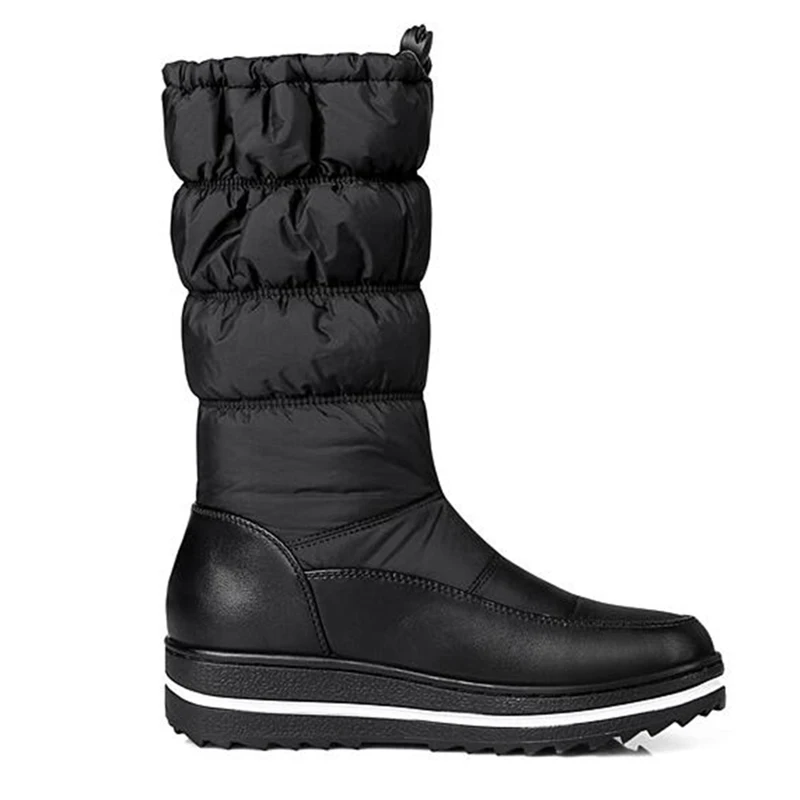 COVOYYAR/ г.; зимние сапоги; женская теплая зимняя обувь с подкладкой; сапоги до середины икры с вышитой розой; водонепроницаемая обувь на платформе; WBS925
