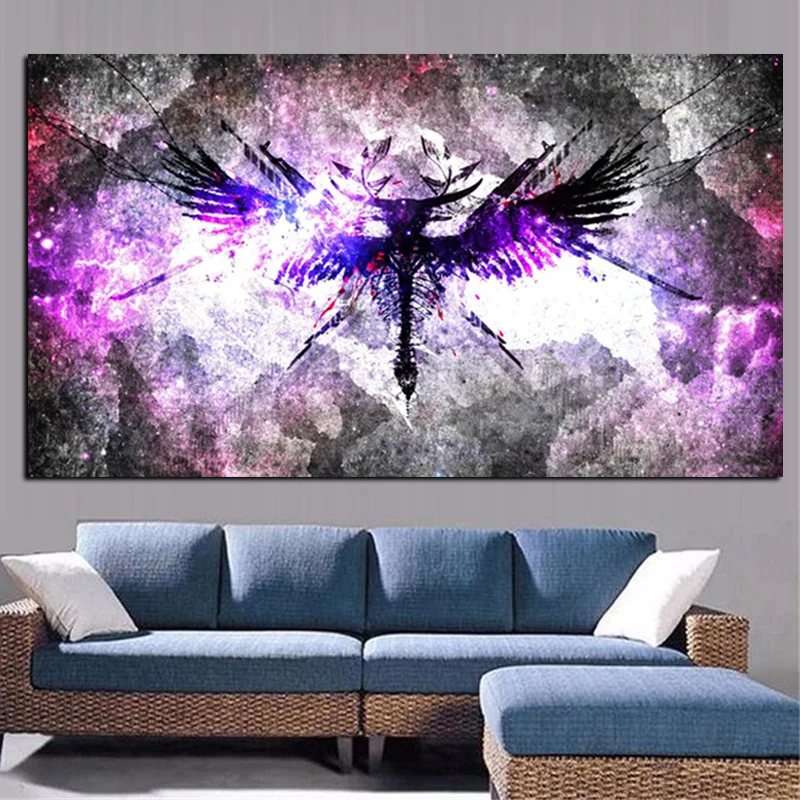 3D Abstract Angel Warrior Symbols Canvas Painting Psychedelic Background Print on Canvas Poster Wall Art Sofa Home Cuadros Decor