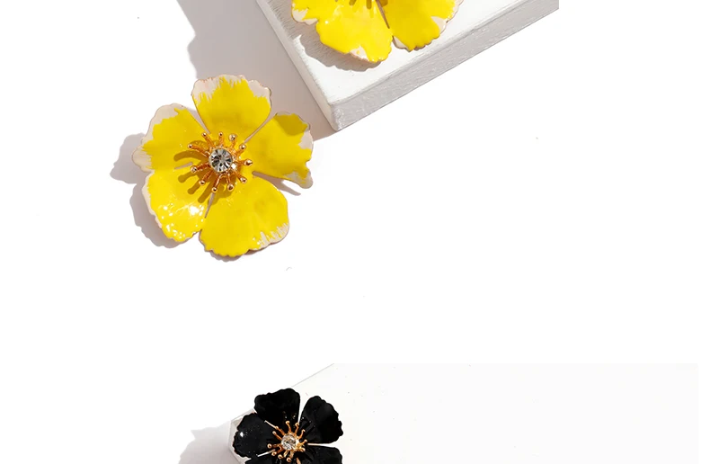 Flower Stud Earrings Female Oorbellen Yellow Statement Earrings For Women Wedding Indian Earings Fashion Jewelry Gift (4)